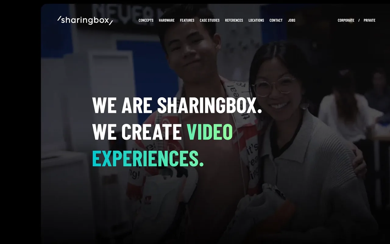 Sharingbox website: We are Sharingbox. We create video experiences.
